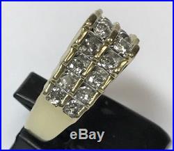 Vintage 14k Yellow Gold 1.6ct Unique Diamond Pinky Ring Mens Ladies Unisex Sz 6
