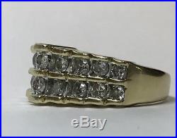 Vintage 14k Yellow Gold 1.6ct Unique Diamond Pinky Ring Mens Ladies Unisex Sz 6