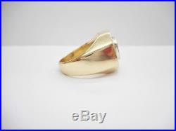 Vintage 14k Yellow Gold. 50 CTW Round Diamond Men's Band Ring #4019