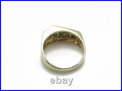 Vintage 14k Yellow Gold 9mm Natural. 20ctw Diamond Mens Pinky Ring 5.8g i5561