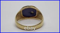 Vintage 14k Yellow Gold, Diamond, Blue Star Sapphire Men's Ring. Unique. RARE