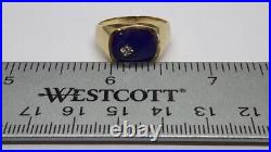 Vintage 14k Yellow Gold, Diamond, Blue Star Sapphire Men's Ring. Unique. RARE