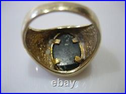 Vintage 14k Yellow Gold Men's Diamond Signet Ring Size 9.25