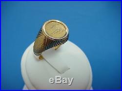Vintage 14k Yellow Gold Men's-boys Medal-coin Ring, 5.6 Grams, Size 9