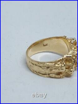 Vintage 14k Yellow Gold Nugget Ring