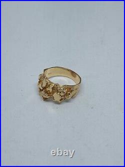 Vintage 14k Yellow Gold Nugget Ring