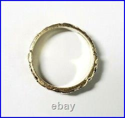 Vintage 14k Yellow Gold Nugget Texture Eternity Band Ring Size 10 3/4
