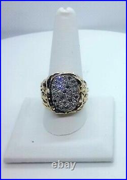 Vintage 14k Yellow Gold Nugget diamond ring