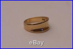 Vintage 14k Yellow Gold TESTED Size 8.25 MODERNIST 3-8mm Mens Womens Unisex Ring