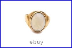 Vintage 14k Yellow Gold White Stone Mens Ring Size 8.25