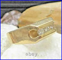 Vintage 14kt Yellow Gold Diamond Men's Wedding Ring Size 12 -9.4 grams 14k