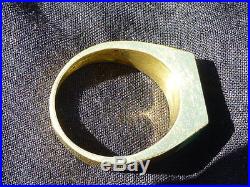 Vintage 18K Malachite Men's Ring Size 10.75 Heavy 13.5 grams