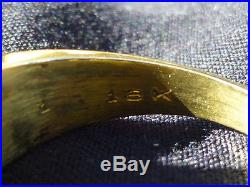 Vintage 18K Malachite Men's Ring Size 10.75 Heavy 13.5 grams