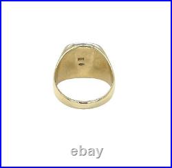 Vintage 18K Solid Gold Mens Rampant Lion Crest Ring 15.4 Gr