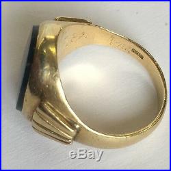 Vintage 18ct Yellow Gold Men's Bloodstone Pinky Signet Ring Size J 1/2 K