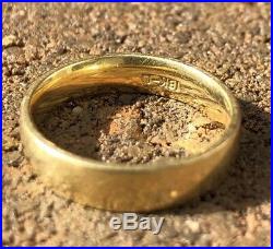 Vintage 18k Yellow Gold 5mm Wedding Band Men's Ring 8.0 Grams Sz 10