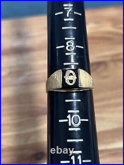Vintage 1940s 10k YELLOW GOLD O BLACK ONYX SIZE 9 men's signet ring