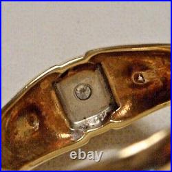 Vintage 1950s Belcrest Men's 14K Yellow Gold & 10 pt Diamond Ring 5.9g Size 12.5
