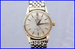 Vintage 1950s Mens Omega Constellation 24 Jewels with Solid Gold Ring Watch