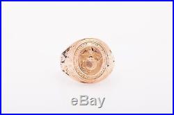 Vintage 1950s UNITED STATES MARINE CORPS 10k Yellow Gold Mens Ring RARE