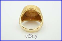 Vintage 1960s 14k Yellow Gold FBI 10 Year Service Award Mens Ring Size 8.75