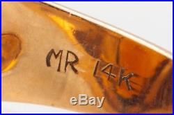Vintage 1960s $3400 10ct Natural Madeira Citrine 14k Yellow Gold Mens Ring Band