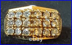 Vintage 1980's 14k Gold Mens 2mm Diamonds (1/2K) Ring 7.5 gr Sz 14 1/2