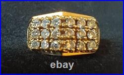 Vintage 1980's 14k Gold Mens 2mm Diamonds (1/2K) Ring 7.5 gr Sz 14 1/2