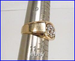 Vintage 1990s IBG I. B. Goodman USA 14K Gold 7 Diamond 0.7 ctw Men's Ring Sz 10