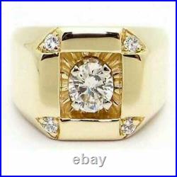 Vintage 1.5CT Round Cut Diamond Engagement Solitaire Ring925 Silver
