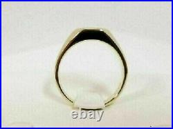 Vintage 1 CT Round Cut Diamond Solitaire Men's Wedding Ring 14K Yellow Gold Over
