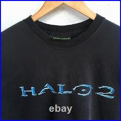 Vintage 2004 Halo 2 Video Game T Shirt Size Large Black Xbox Bungie Microsoft