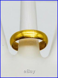 Vintage $2400 24k PURE GOLD 6mm Mens Wedding Band Ring SZ 10.75 7g