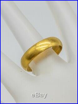 Vintage $2400 24k PURE GOLD 6mm Mens Wedding Band Ring SZ 10.75 7g