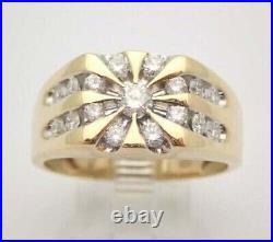 Vintage 2Ct Round Lab Created Diamond Men's Pinky Ring 14K Yellow Gold Plated