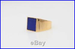 Vintage $3000 7ct Natural Blue Lapis 14k Yellow Gold Mens Band Ring 16g