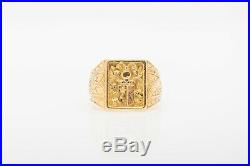 Vintage $3000 CORLETTO Signed ROYAL 18k Yellow Gold Mens Ring COAT OF ARMS 14g