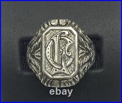 Vintage 835 Silver Handcrafted Men's Ring Size 8.50 9.29g