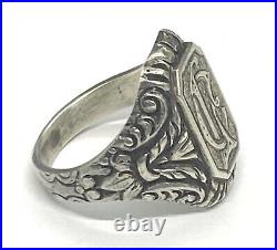 Vintage 835 Silver Handcrafted Men's Ring Size 8.50 9.29g
