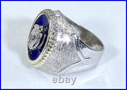 Vintage. 83 ct marquise DIAMOND mens solitaire pinky ring 18k white GOLD (VIDEO)