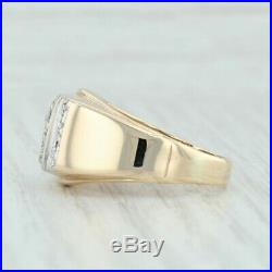 Vintage. 90ctw Diamond Cluster Ring 14k Yellow & White Gold Size 10.25 Men's