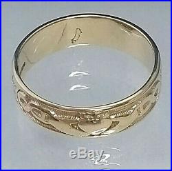 Vintage 9 ct Gold Celtic Knot Claddagh Ring Hallmarked Mans / Ladies