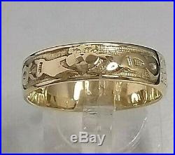Vintage 9 ct Gold Celtic Knot Claddagh Ring Hallmarked Mans / Ladies