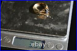 Vintage 9ct Gold Garnet Gypsy Signet Ring Size R Hallmarked Mens Gents AC6#265