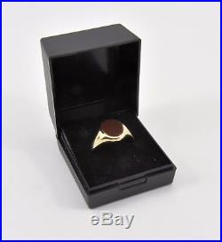 Vintage 9ct Gold Mens Carnelian Ring, UK Size U 1/2, U. S. Size 10 1/2, 1964