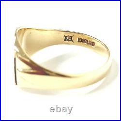 Vintage 9ct Gold Signet Ring Plain Solid Mens Yellow Gold Size U Hallmarked