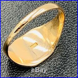 Vintage 9ct Yellow Gold Mens Signet Ring sz T #798