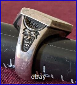 Vintage All Seeing Eye Biker Sterling Gold Ring Sz 9.5 Freemason Old Fellows