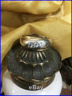Vintage Antique Men's 1/2 ct Old European Mine Cut Diamond Gypsy Ring 14k Gold