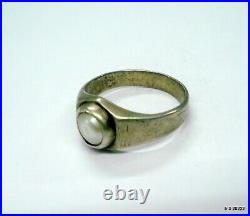 Vintage Antique Tribal old silver Ring Pearl Gemstone Moti Mens Ring